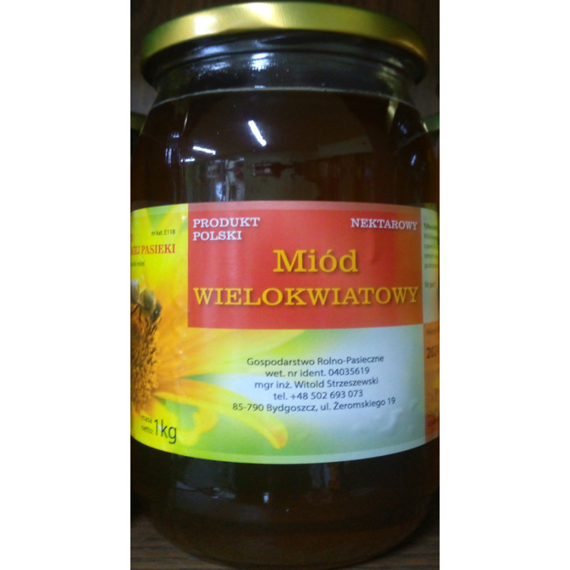 Miód wielokwiatowy nektarowy 1kg Miód wielokwiatowy nektarowy 1kg